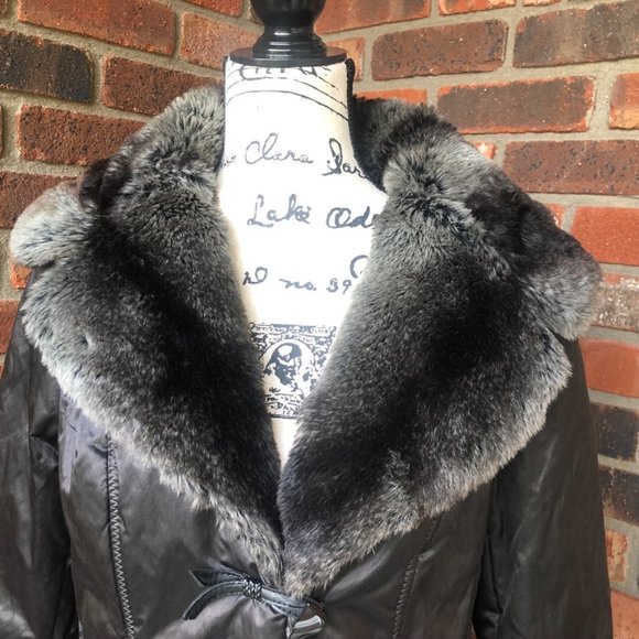 A.N.A. BLACK  COAT  FAUX FUR COLLAR SIZE MEDIUM - Picture 7 of 13